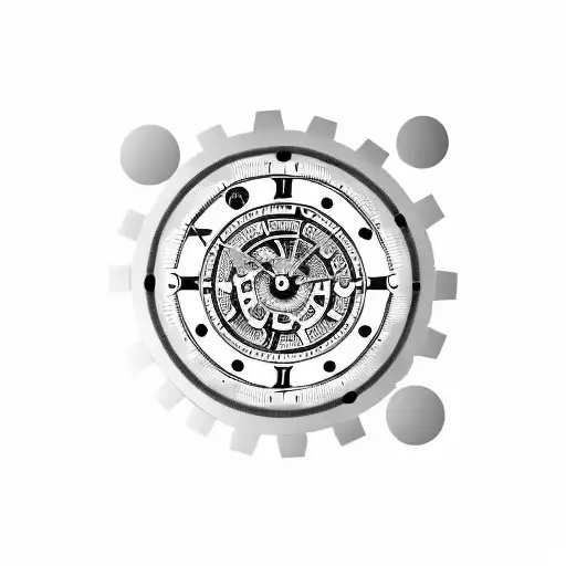 Futuristic Clock With Gears And Poker Theme