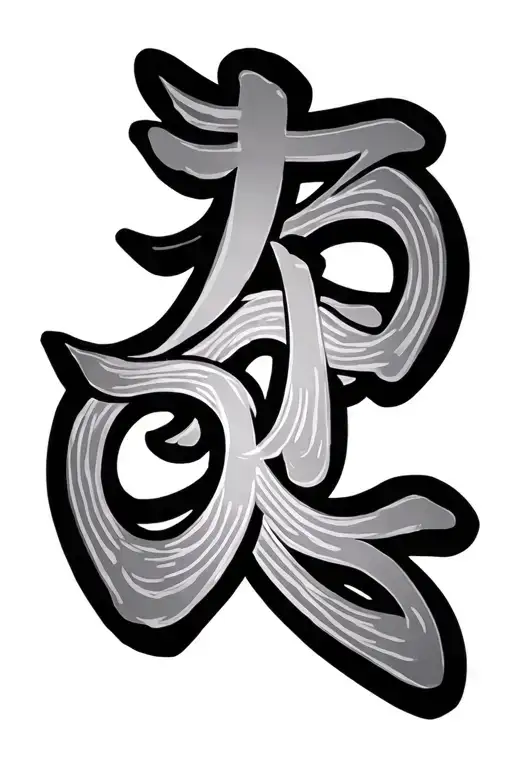 Love Kanji Symbol Intertwined