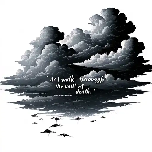 Clouds With A Quote As I Walk Through The Valley Of Death