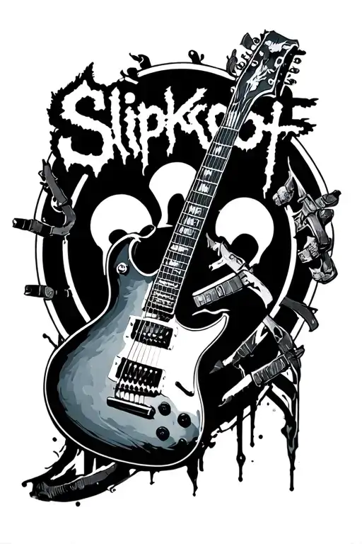 Slipknot Logo And A Guitar