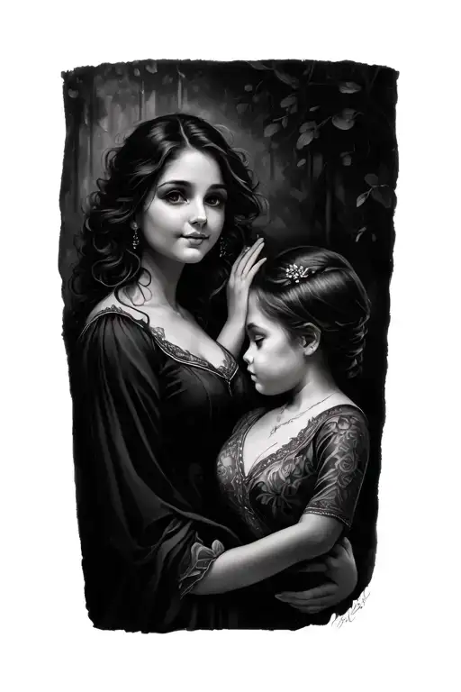 Baby Girl And Wife Memorial Piece