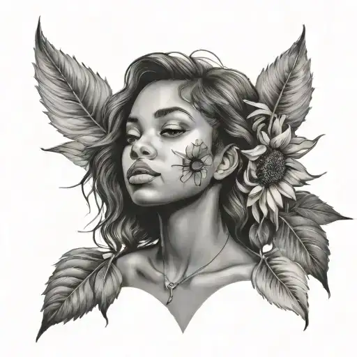 Sunflowers Black Girl