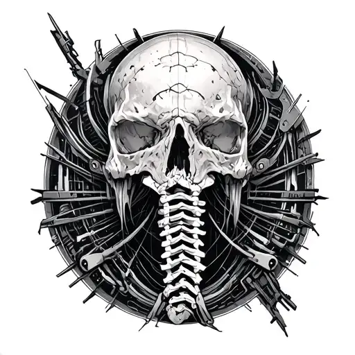 Sandevistan Cyberpunk Inspired Tattoo Spine Cyber Spine Small