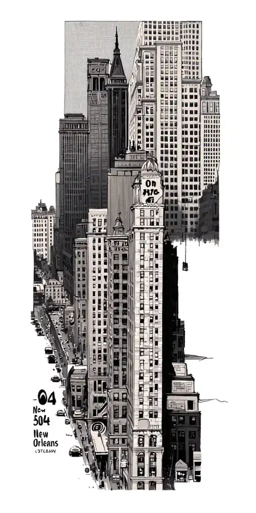 Downtown New Orleans City With 504 Letters