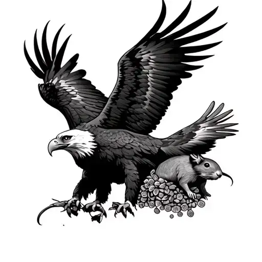 Eagle Holding A Rat In One Talon And A Abundance
