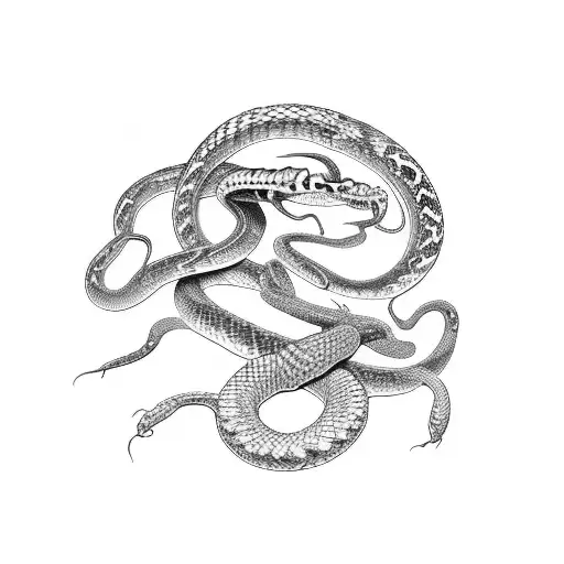 A Snake And A Snake Skeleton Forming An Infinity