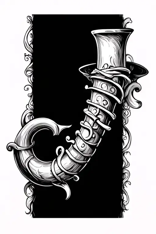 Italian Horn In Linework