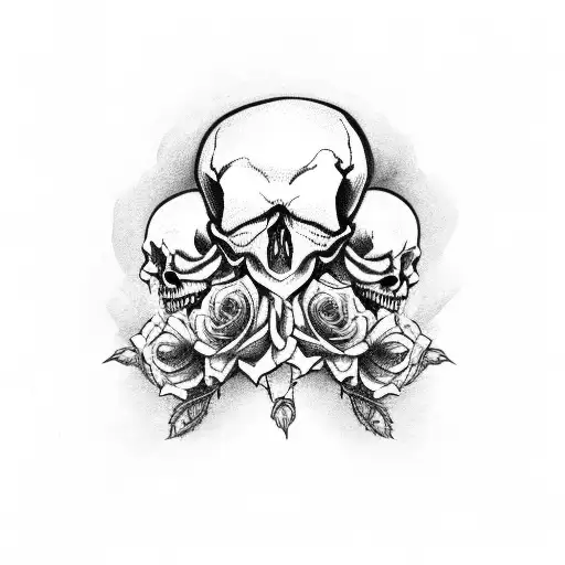 Skull In Roses