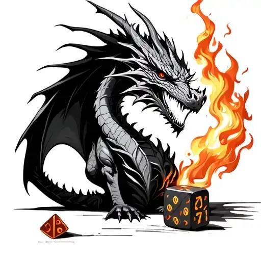 D&d Dice Dragon Breathing Fire