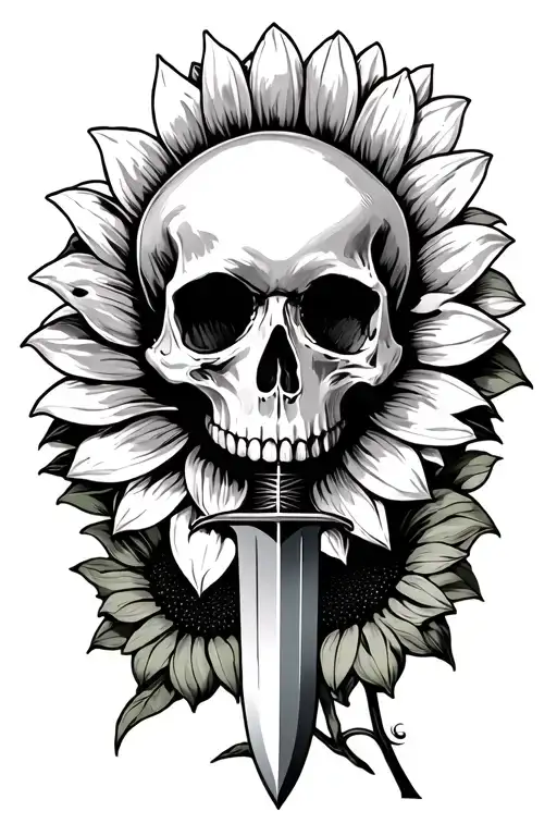 Skull And Sunflower Sword Piercing