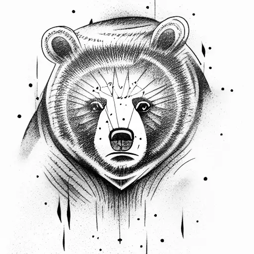 Agressive Bear Rushing Through The Trees