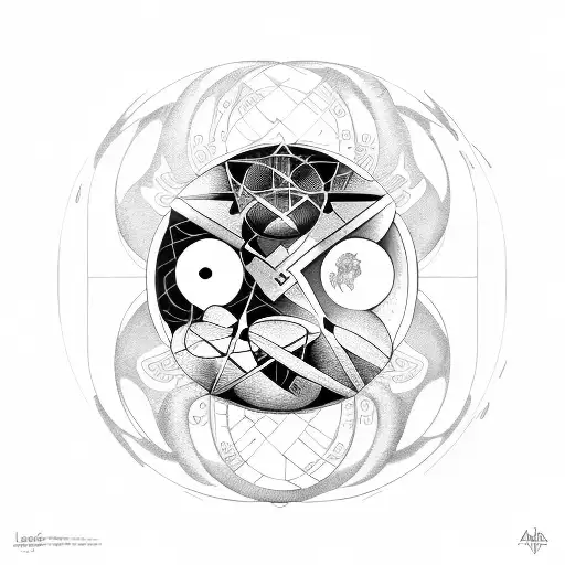 Leo And Virgo Synbol With Arianna And Giorgia Names Wrapped Around Symbol