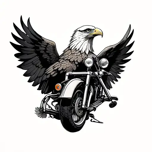 Motorcycle And Eagle