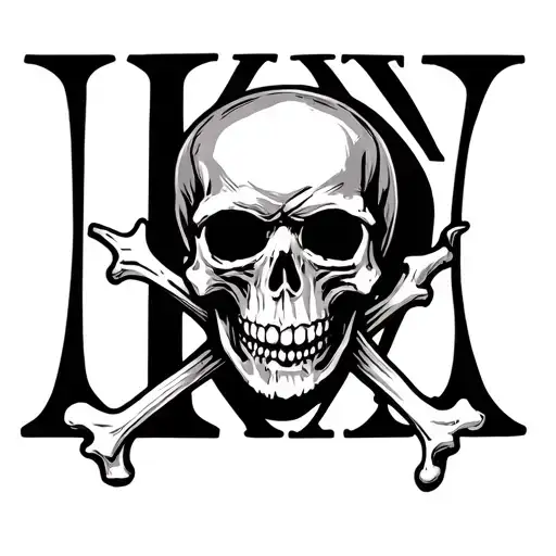 Roman Numerals I X Mmxxv With Skull And Cross Bones