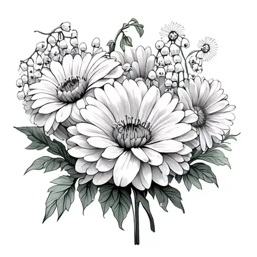 Chrysanthemum And Lily Of The Valley Carnations Daisys