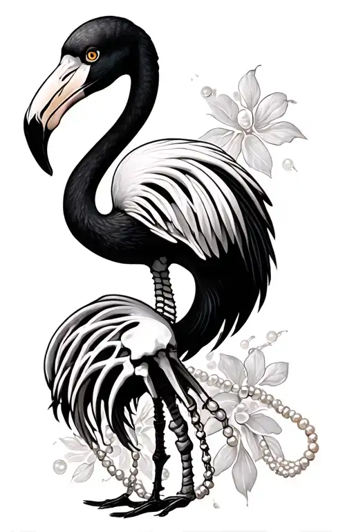 Flamingo Half Skeleton Pearls