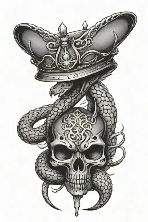 Cobra Wrapped On A Ace Of Kings Crown