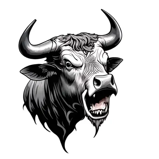 Agressive Bull Head Tatoo Inspired