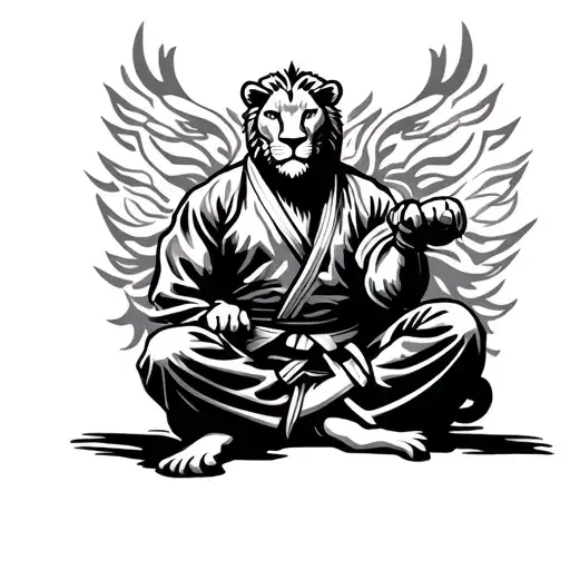 Leo Zodiac Sign And Judo Figter Sitting