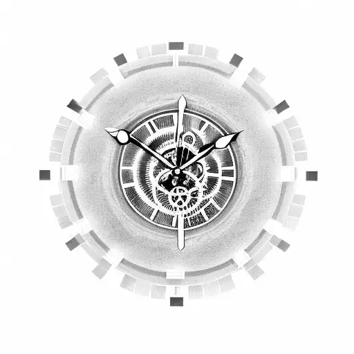 Futuristic Clock With Gears