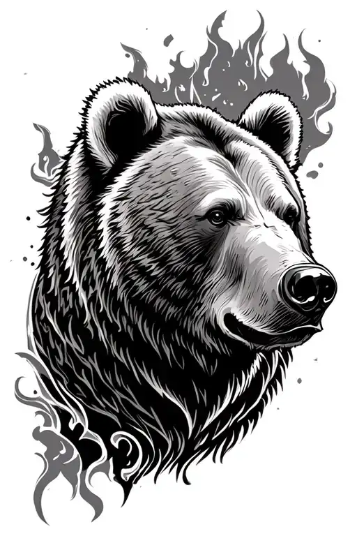 Grizzly Bear Head Emerging