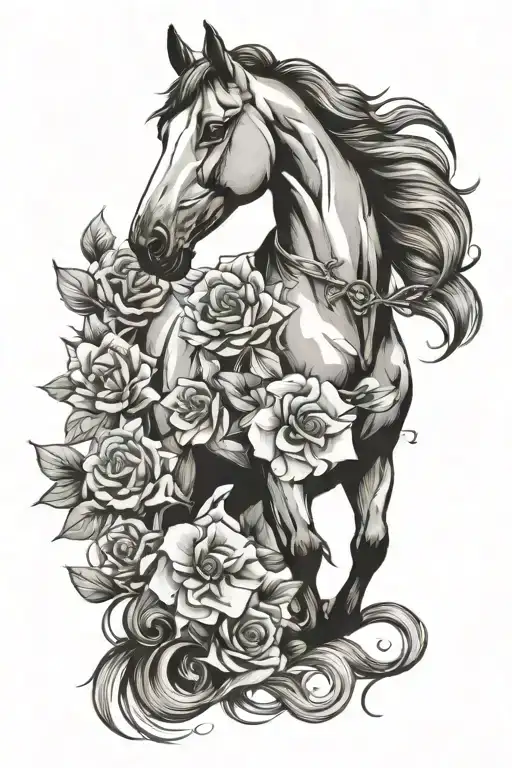 Horse With Flower