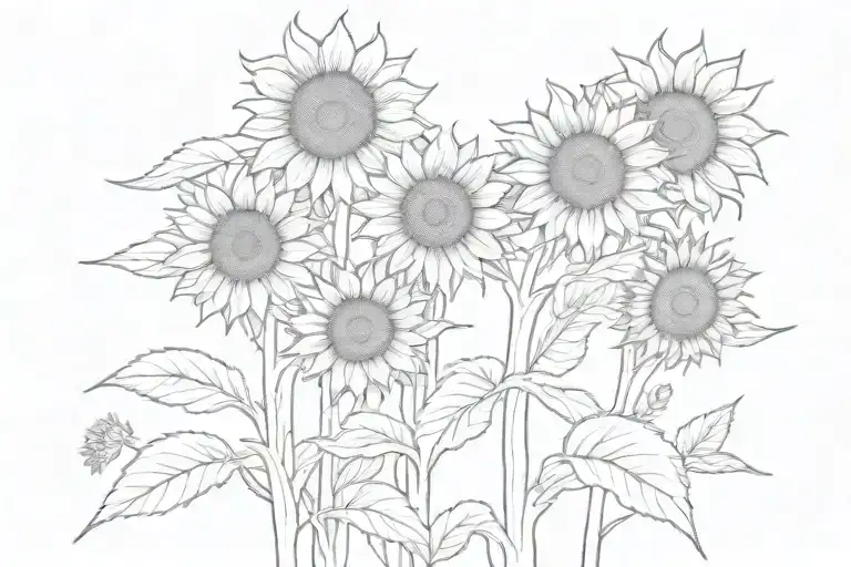 Sunflower Field Holding Flowers Growing Together Symbolizing