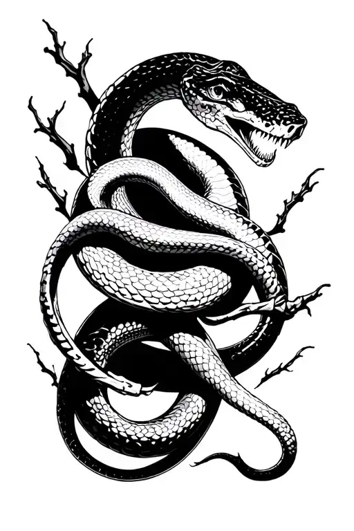 Snake With Its Bones Emerging