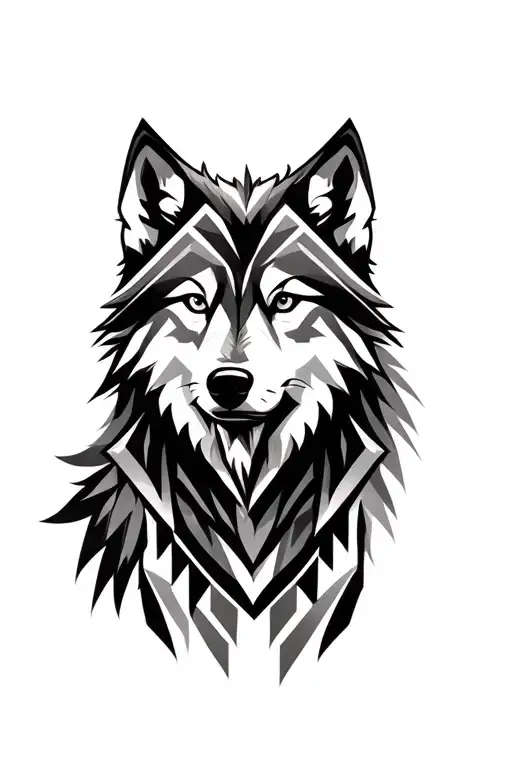 Wolf With Geometric Design Inspired