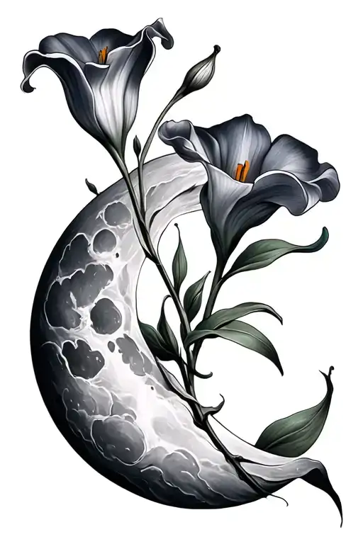 Moon And Cala Lily