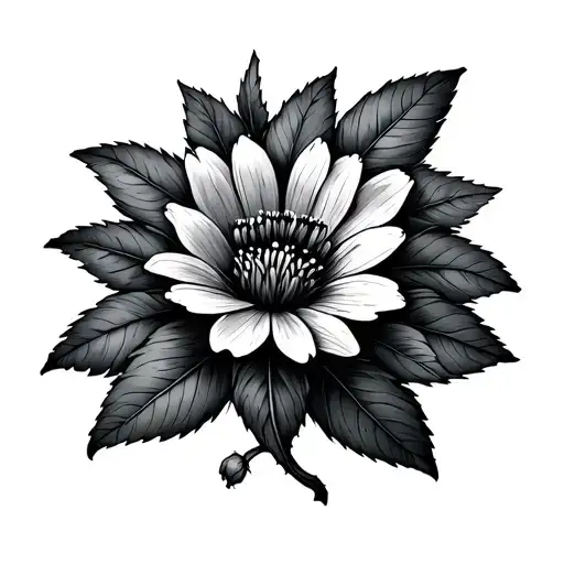 December Birth Flower With January Birth Flower Intertwined