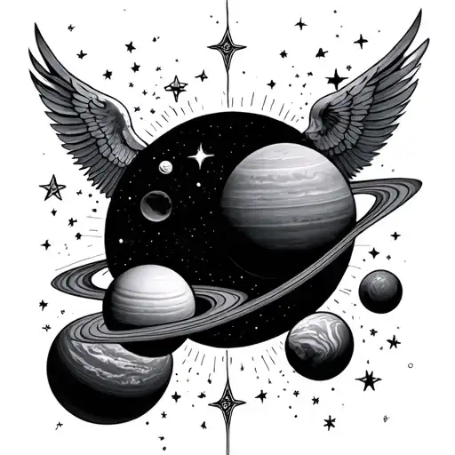 Planets And Stars With Heaven And Angles