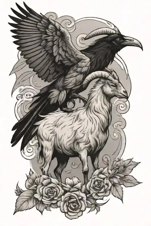 Goat And Crow