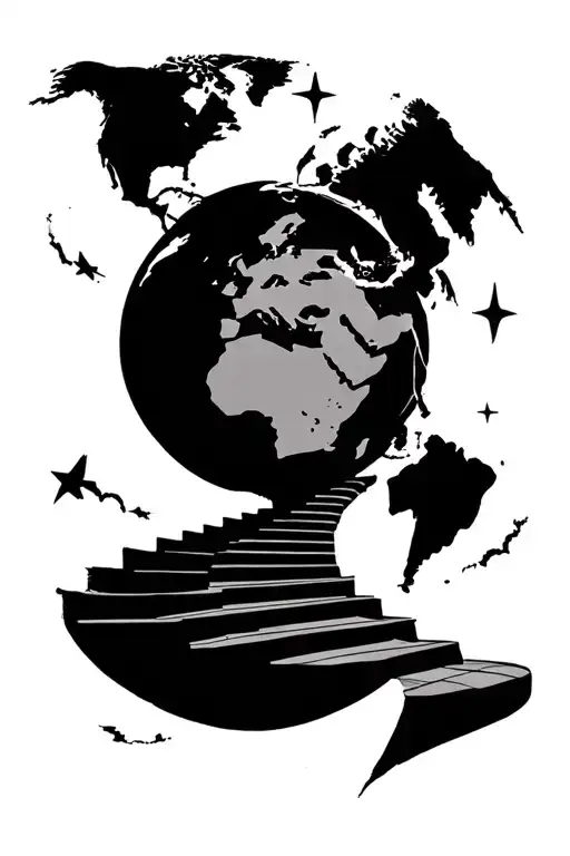 Stair Way To Heaven And The World Is Yours Globe