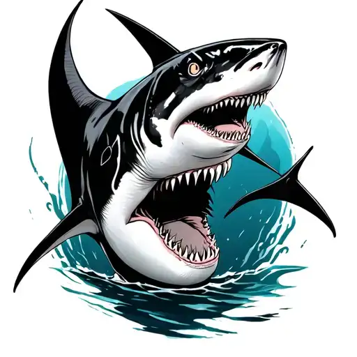 Manta Ray And Hammer Head Shark