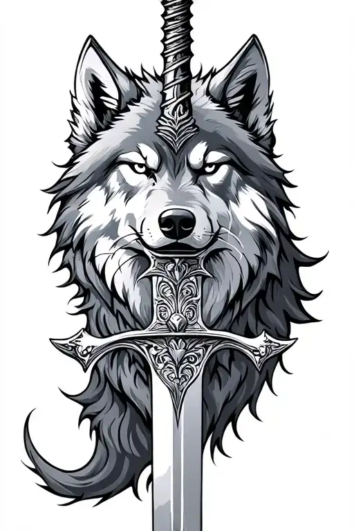 Sword With A Direwolf