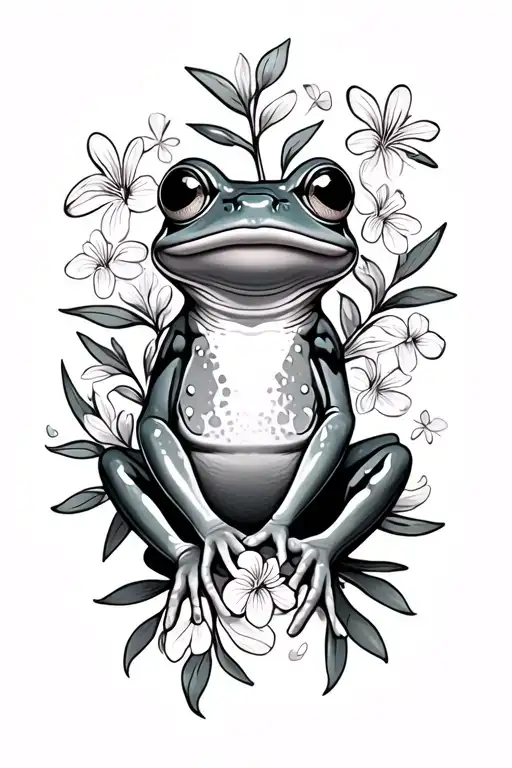 Frog And Forget Me Nots