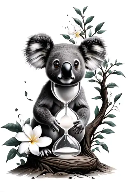 Mountains Koala Frangipani Tree Travelling Hourglass
