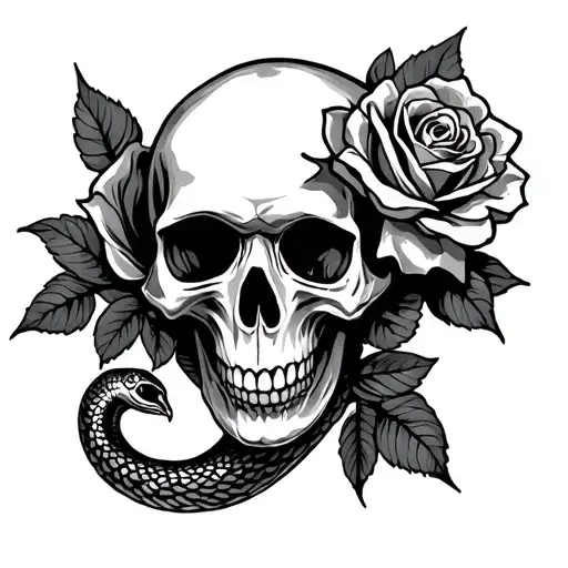 Skull Snake Rose Gamble