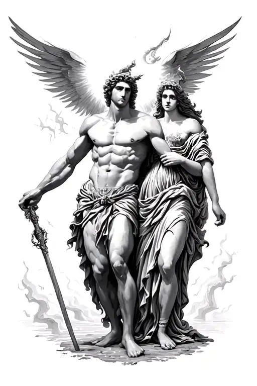 Atlas Greek God And Aurora Goddess