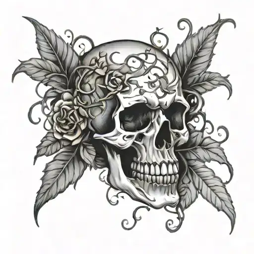 Make Skull With Vines Coming Out