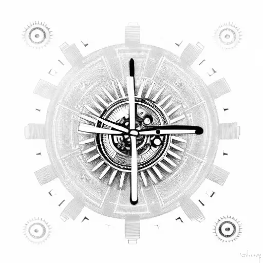 Futuristic Clock With Gears And Poker Theme