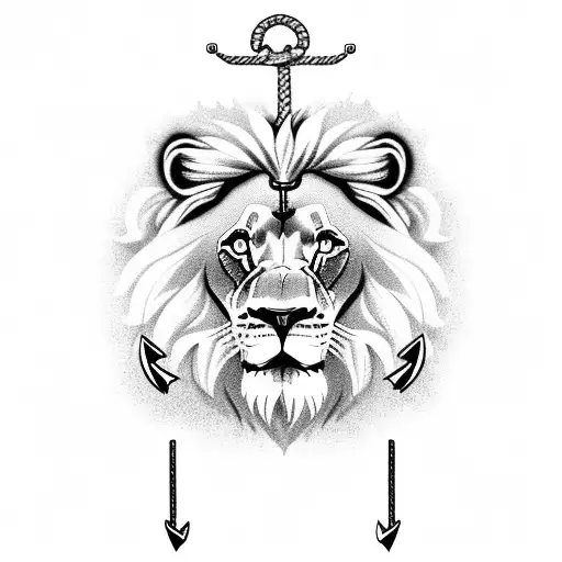 Lion With Anchor And Ropes