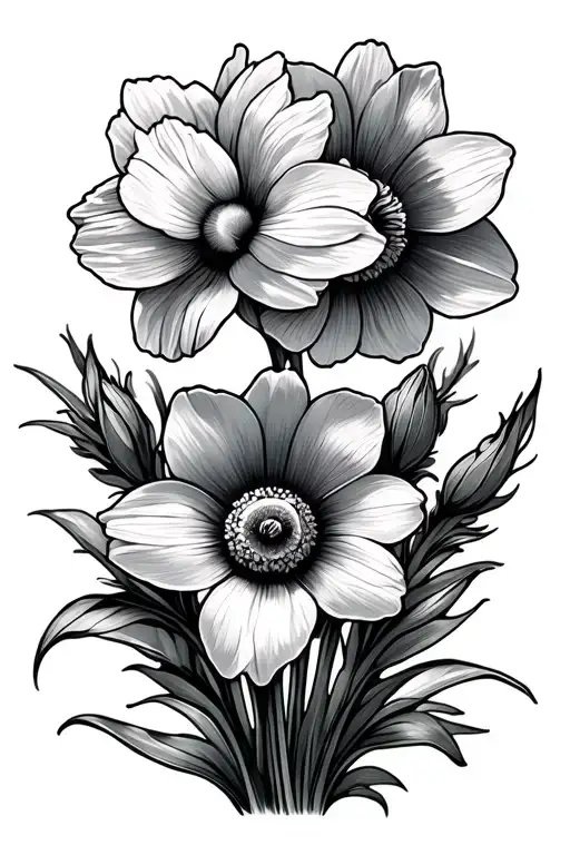 Daffodil Poppy Daisy Flowers