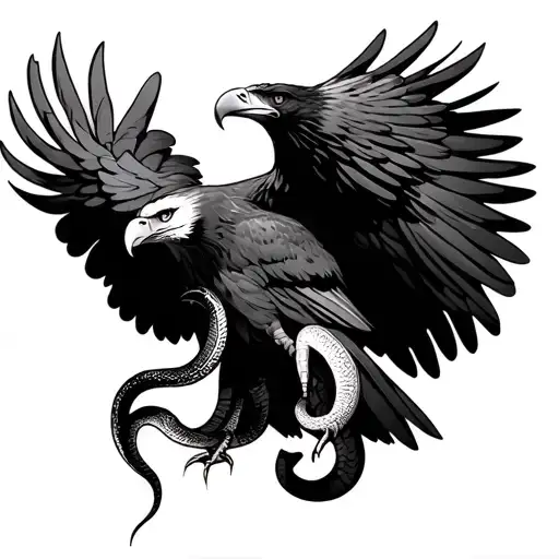 Eagle With Snake In Its Claws