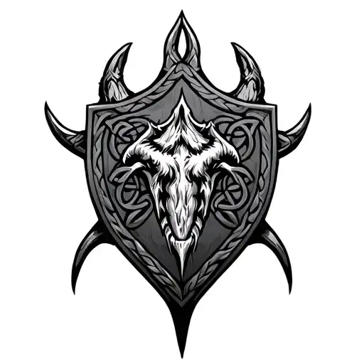 Celtic Shield With Bear Claw In Middle