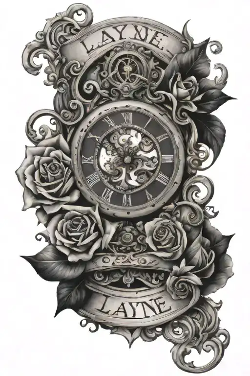 The Name Layne With A Clock Face