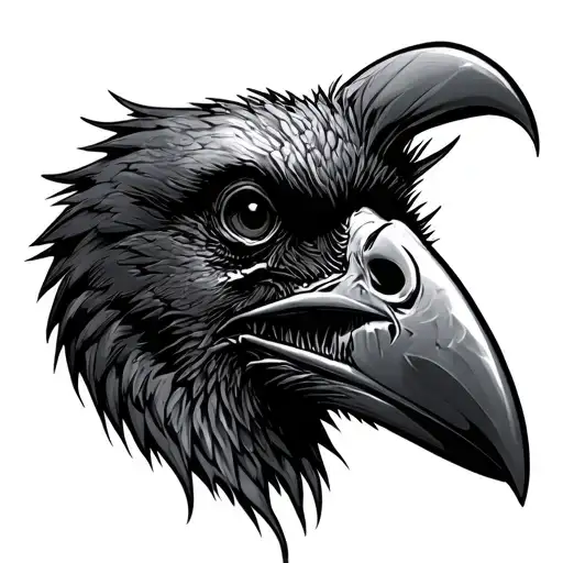Zombie Crow Head