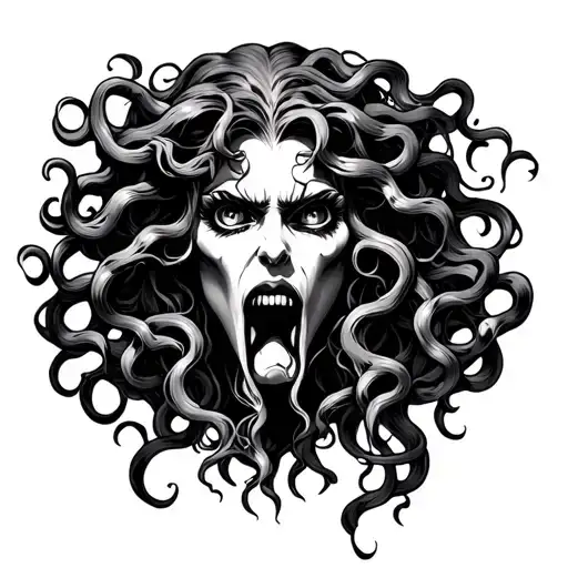 Medusa With Eyes Rolling Evil