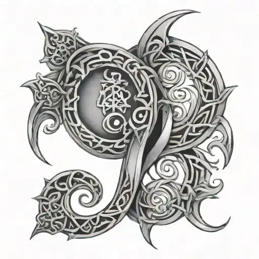 Zodiac Sign Gemini Celtic Style Patterns